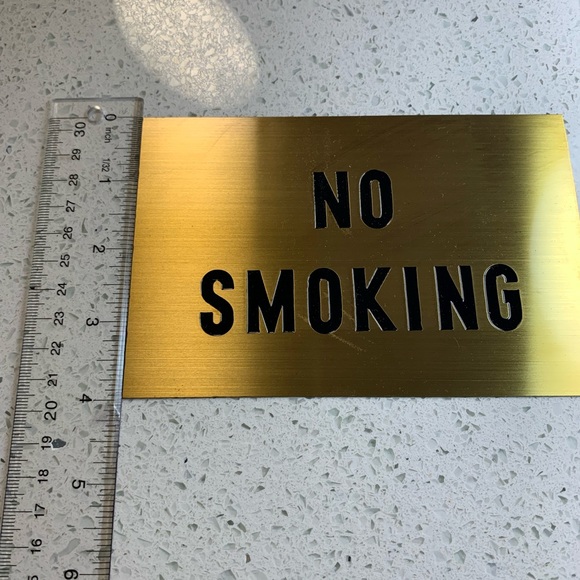 Brass No Smoking Sign - Picture 3 of 3